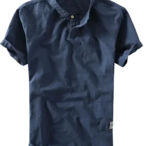 Elegante camisa de verano de algodón y lino