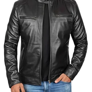 Chaqueta de cuero de estilo retro