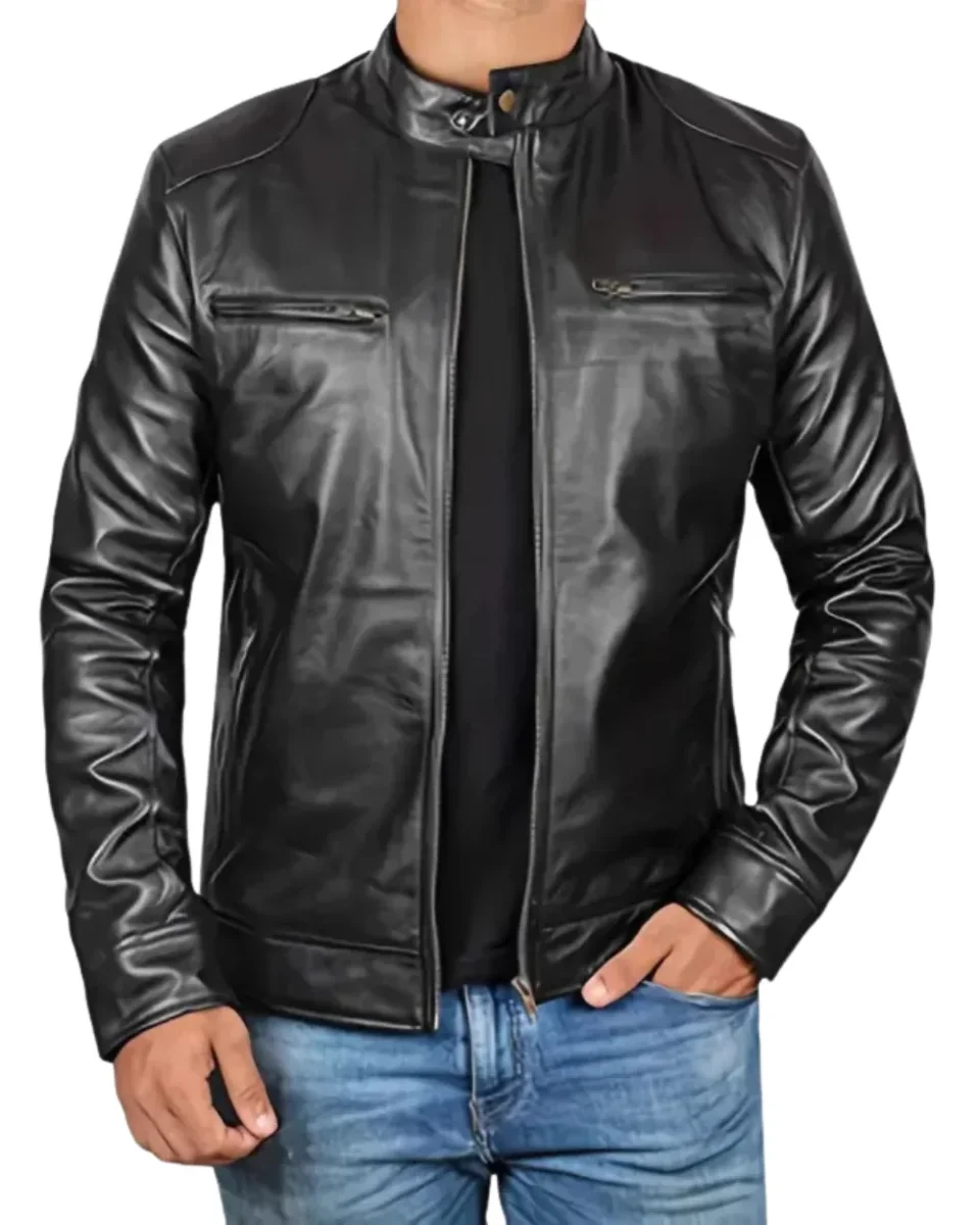 Chaqueta de cuero de estilo retro