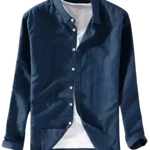 Camisa informal de algodón y lino