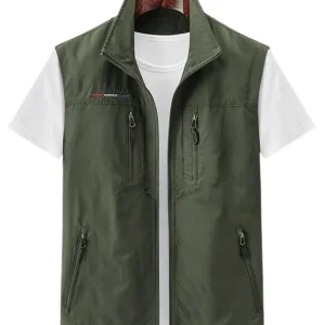 Cárdigan impermeable con múltiples bolsillos