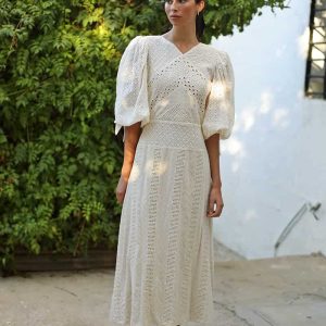 Vestido algodón bordado