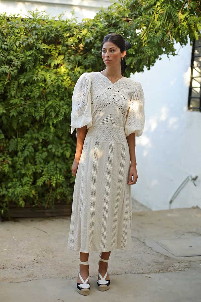 Vestido algodón bordado