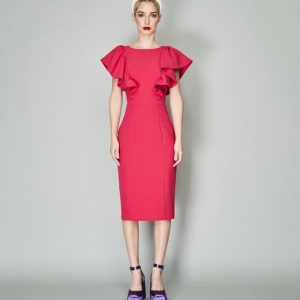 Vestido midi sisa volantes