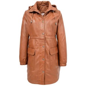 BUNERI Duffle de Cuero Kyra Tostado Longitud 3/4