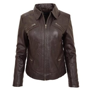 BUNERI Biker Cuero Nova Marrón Clásica Zip Box