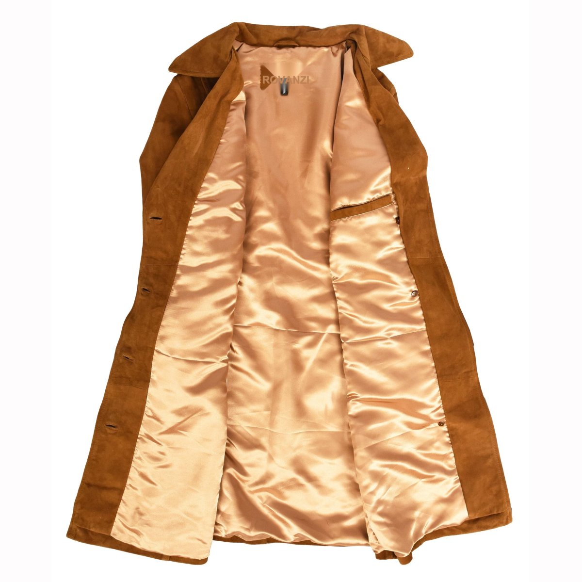 BUNERI Trench de Ante de Cabra para Mujer 3/4 Longitud Coñac con Cinturón - Imagen 7