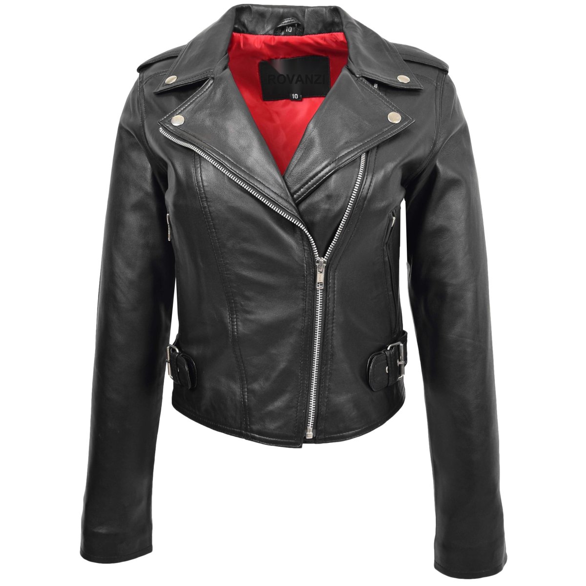 BUNERI Biker de Cuero Emma Negro Cremallera Cruzada - Imagen 2