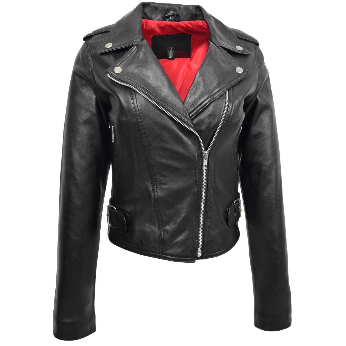 BUNERI Biker de Cuero Emma Negro Cremallera Cruzada - Imagen 4