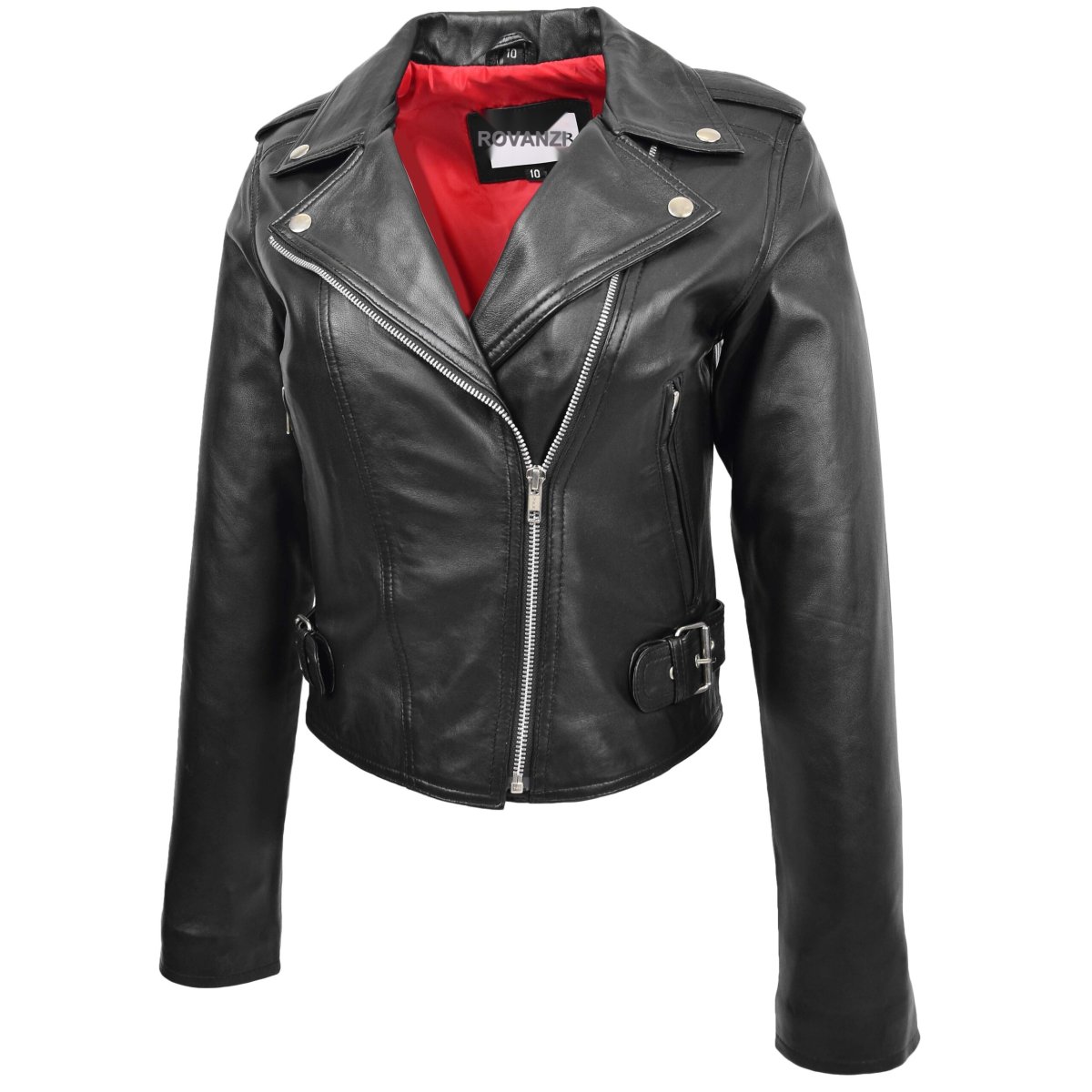 BUNERI Biker de Cuero Emma Negro Cremallera Cruzada - Imagen 5