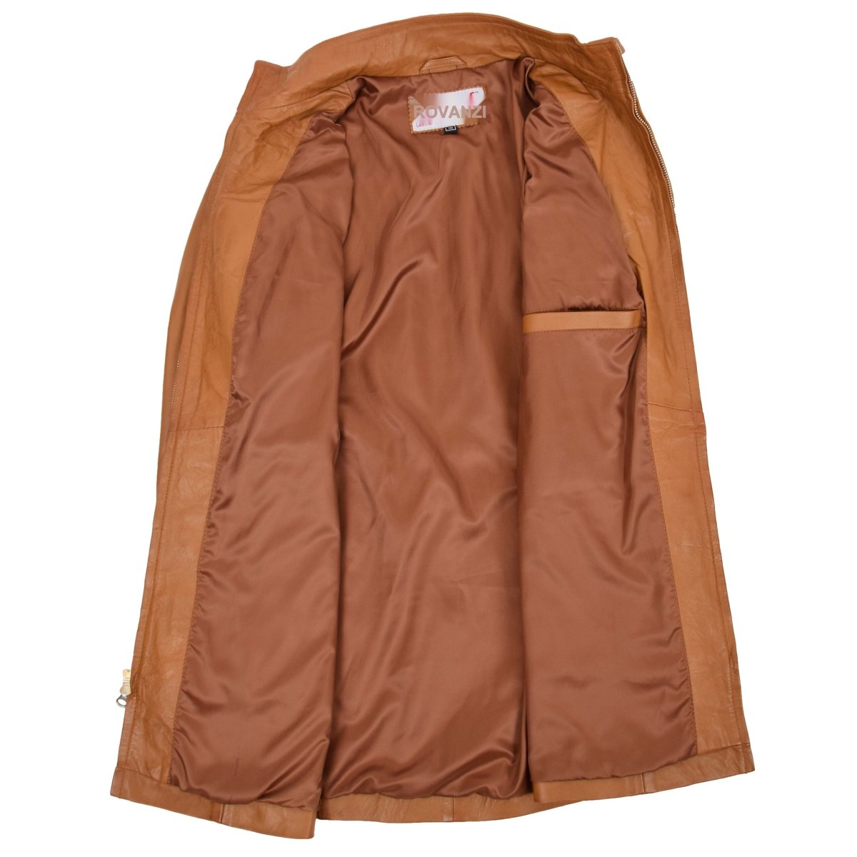 BUNERI Chaqueta de Cuero Tostado con Doble Cremallera para Mujer - Imagen 7
