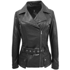 BUNERI Biker Celia Negra de Cuero a la Cadera
