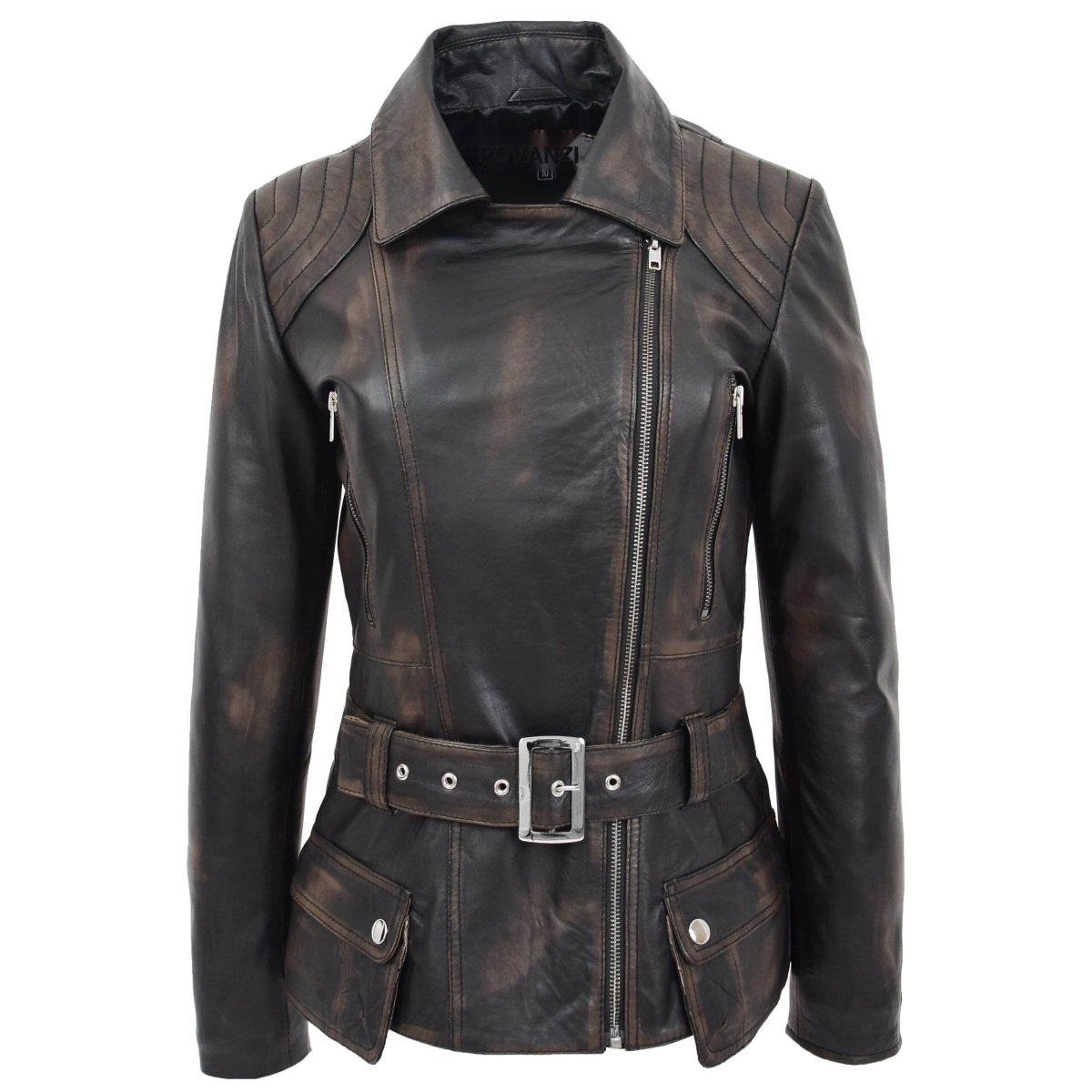 BUNERI Biker Celia de Cuero Rub-Off a la Cadera - Imagen 4