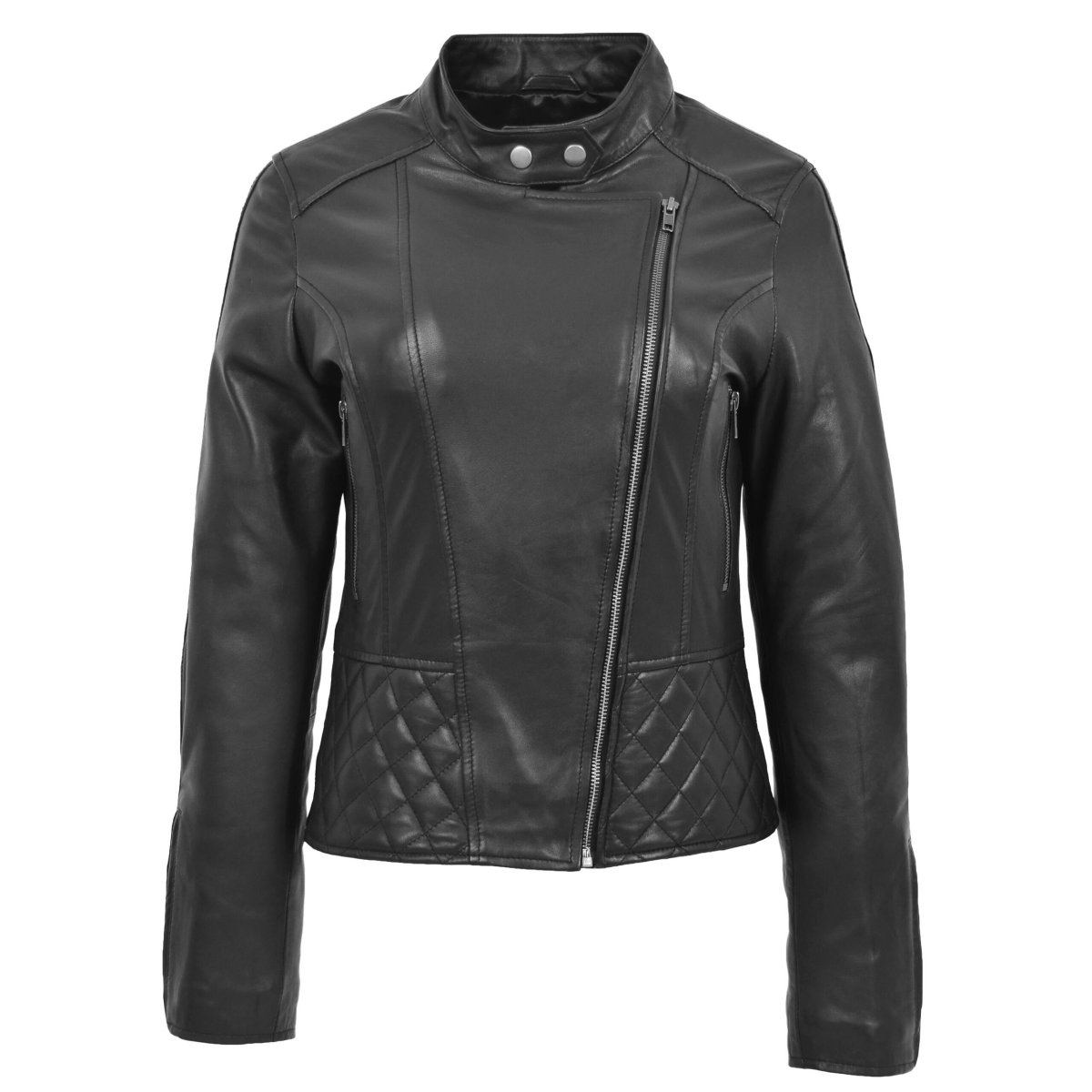 BUNERI Biker Cuero Laura Negro Cuello Alzado - Imagen 4