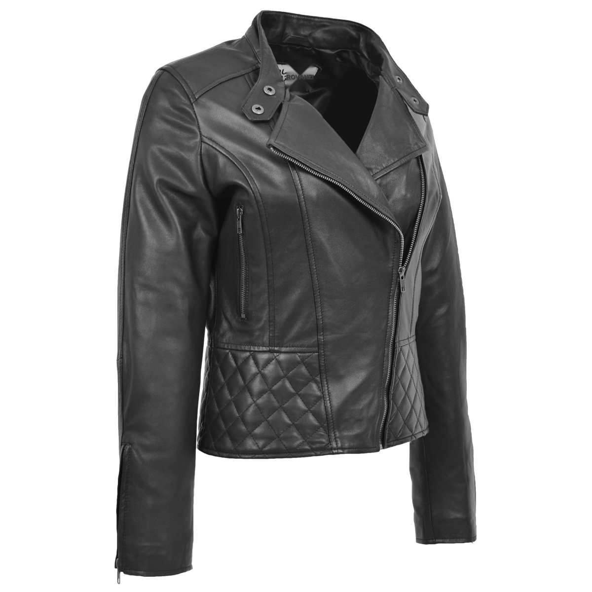 BUNERI Biker Cuero Laura Negro Cuello Alzado - Imagen 5