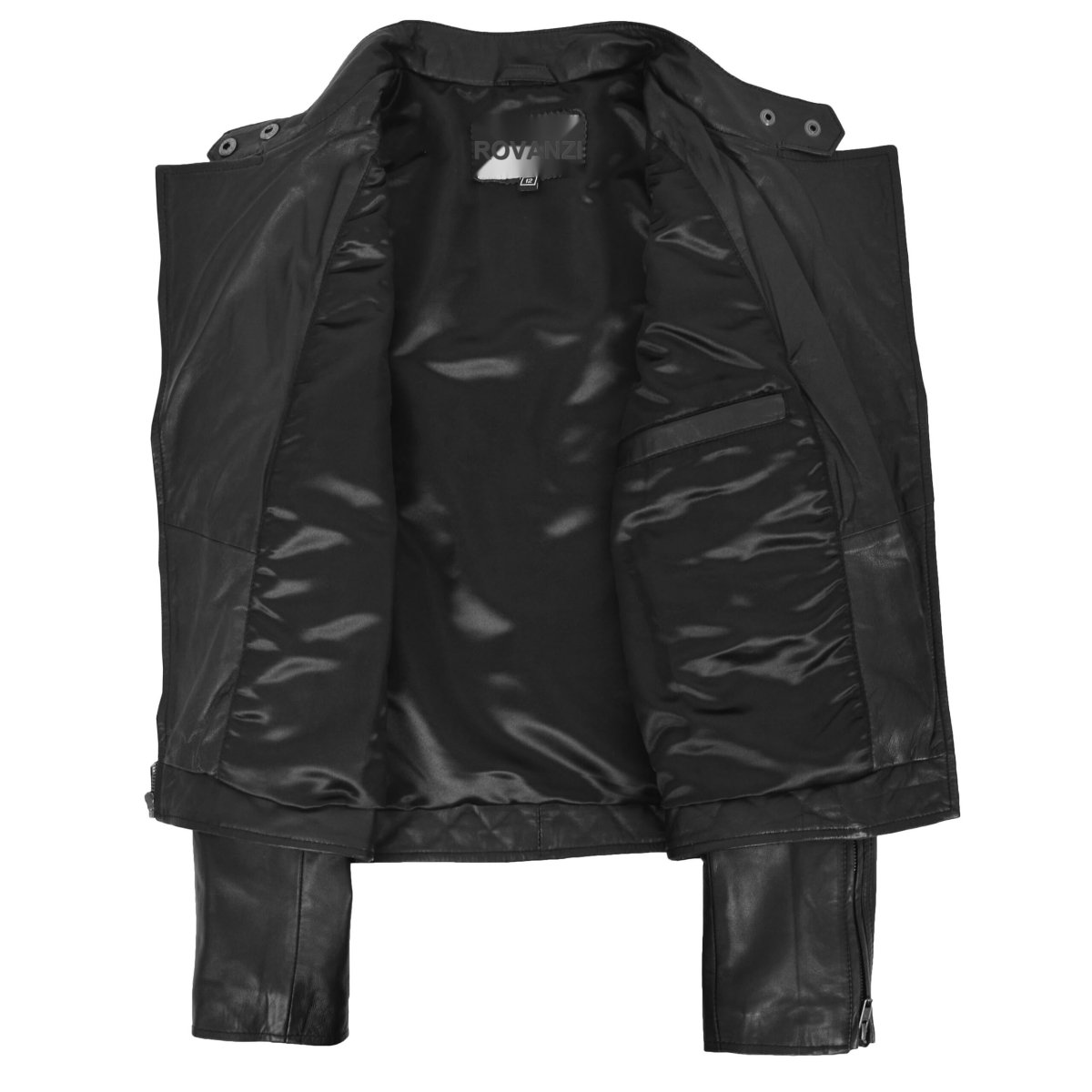 BUNERI Biker Cuero Laura Negro Cuello Alzado - Imagen 8