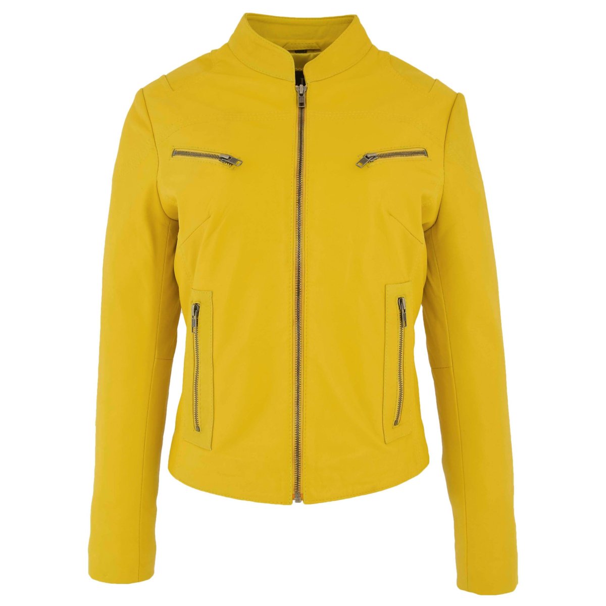 BUNERI Chaqueta de Cuero Becky Amarilla para Mujer
