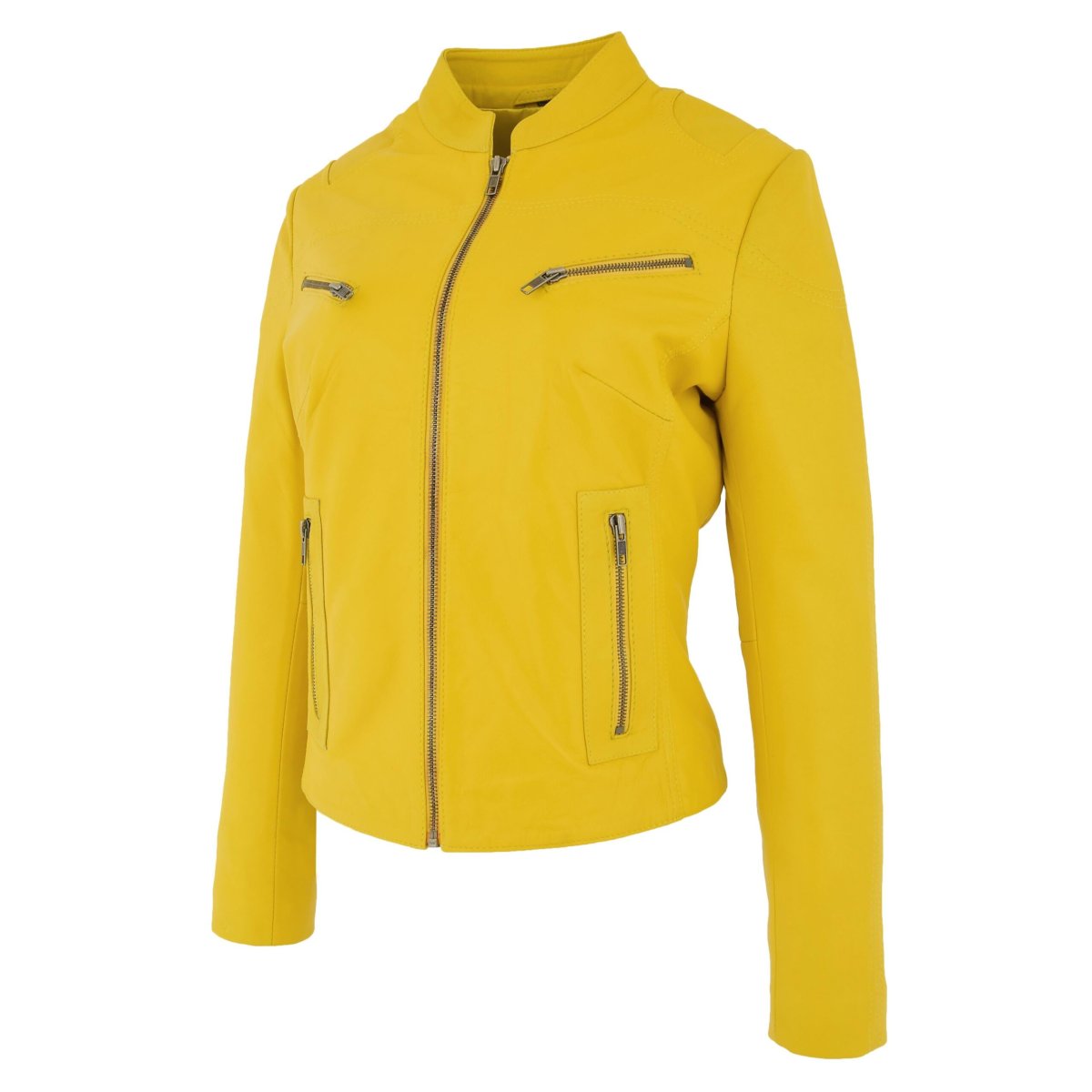 BUNERI Chaqueta de Cuero Becky Amarilla para Mujer - Imagen 4