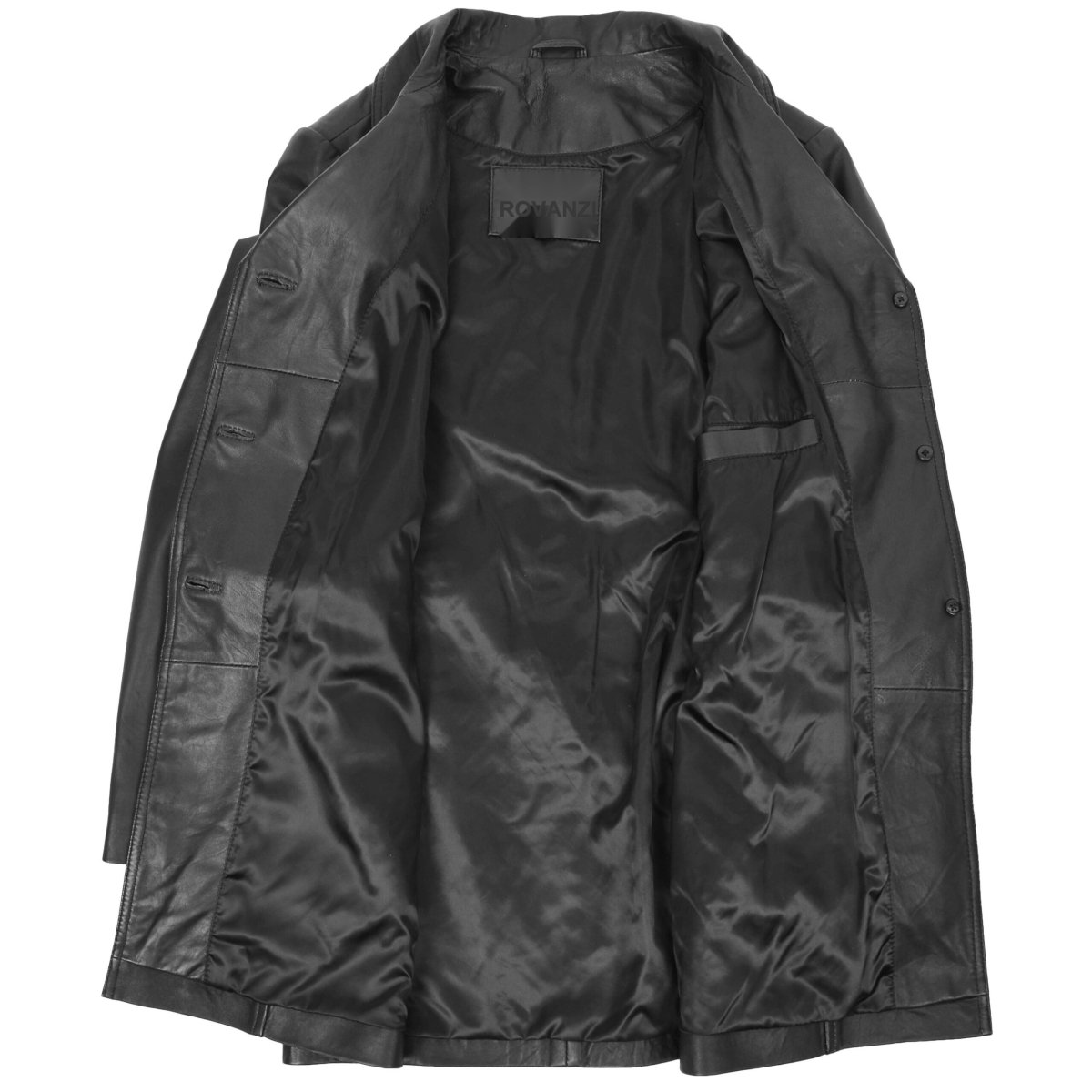 BUNERI Trench de Cuero para Mujer Shania Negro con Cinturón - Imagen 7