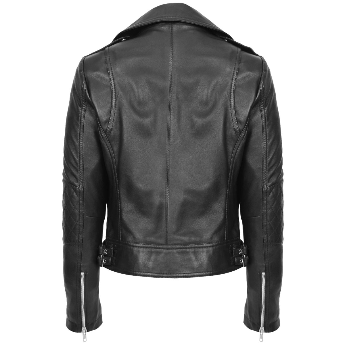 BUNERI Chaqueta Biker Remi de Cuero Negro Cross-Zip - Imagen 3