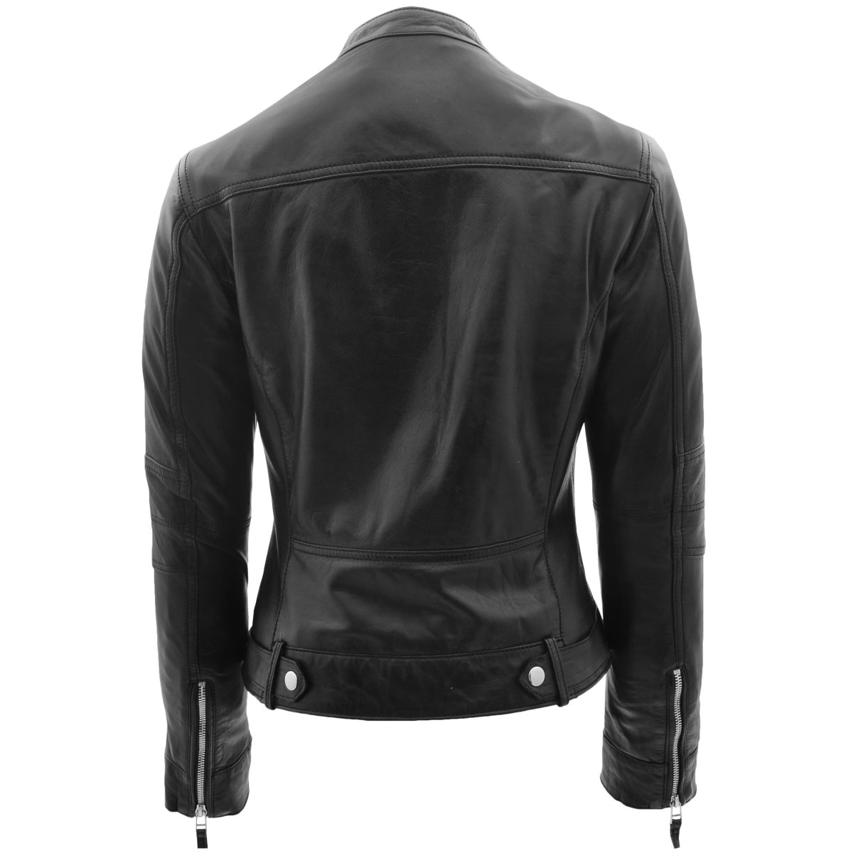 BUNERI Chaqueta Biker de Cuero Annie Negro Estilo Casual - Imagen 3