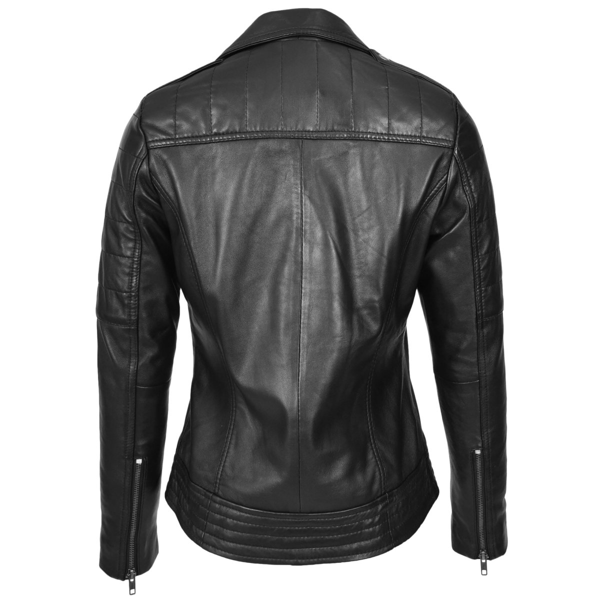 BUNERI Biker Pam Negra de Cuero Auténtico con Cremallera Cruzada - Imagen 3