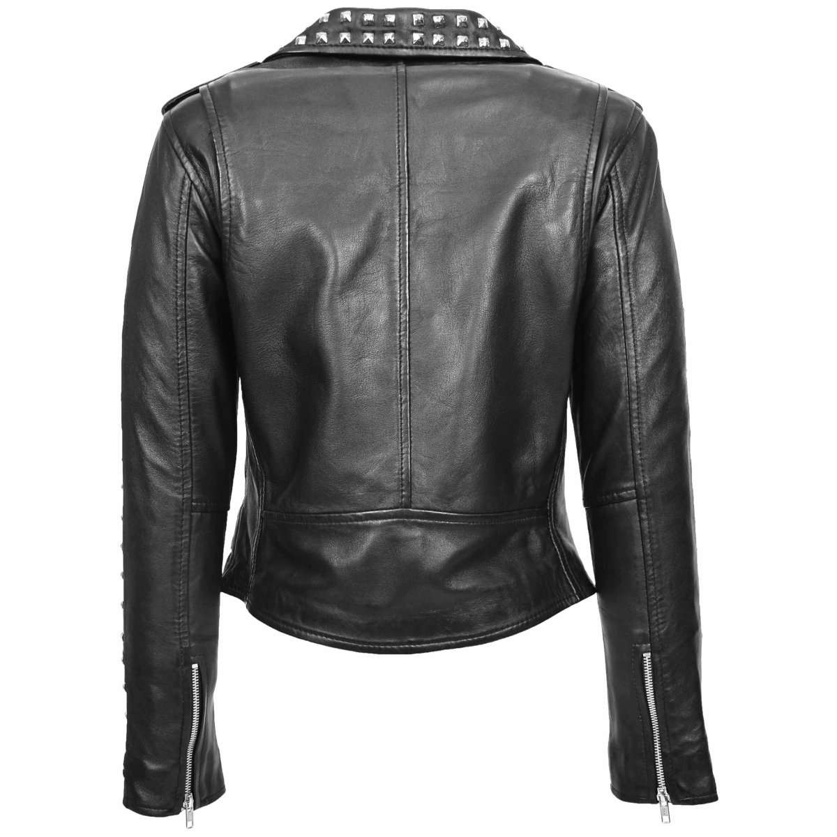 BUNERI Biker de Cuero Heidi Negra con Tachuelas Brando - Imagen 3