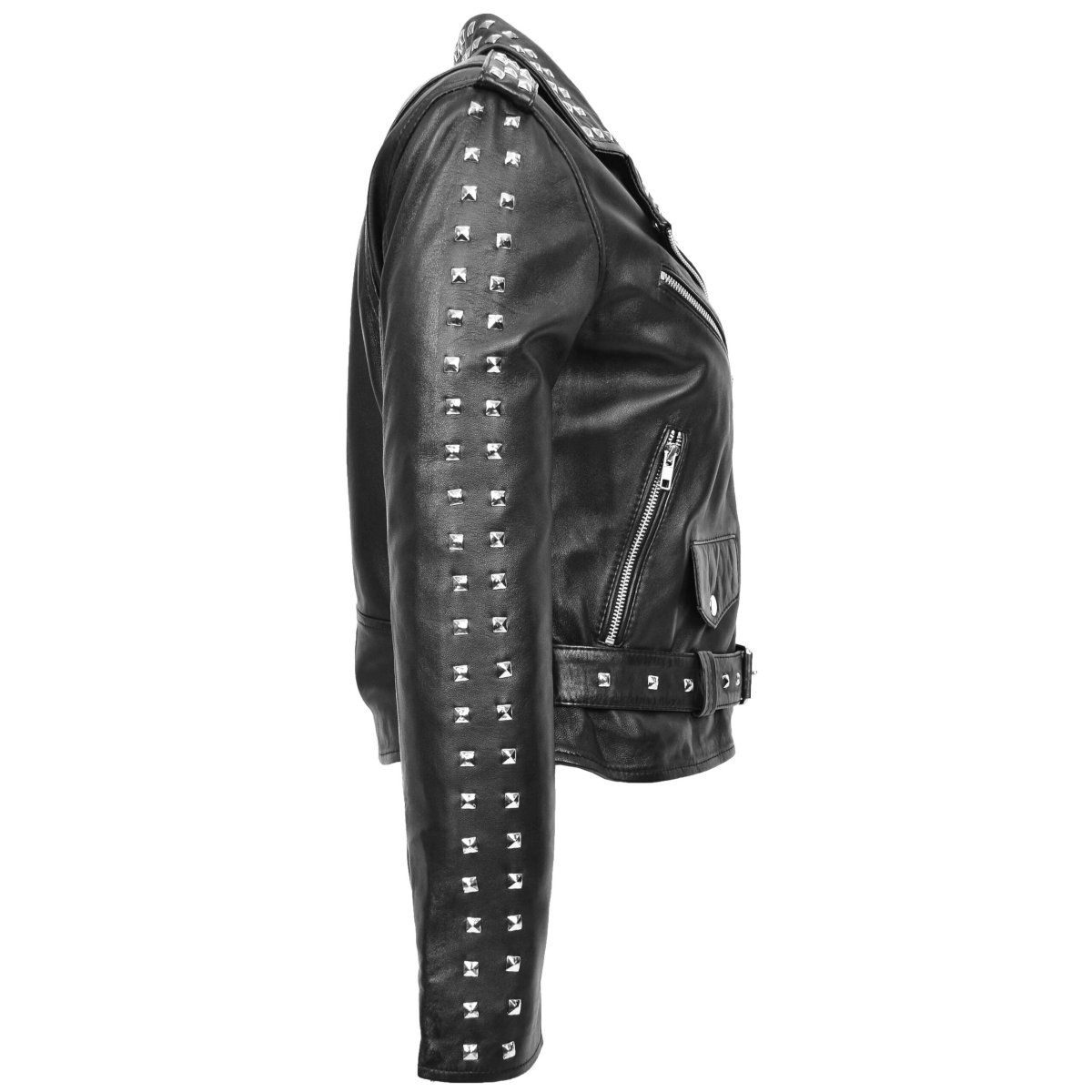 BUNERI Biker de Cuero Heidi Negra con Tachuelas Brando - Imagen 7