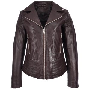 BUNERI Biker Emily de Cuero Auténtico en Marrón