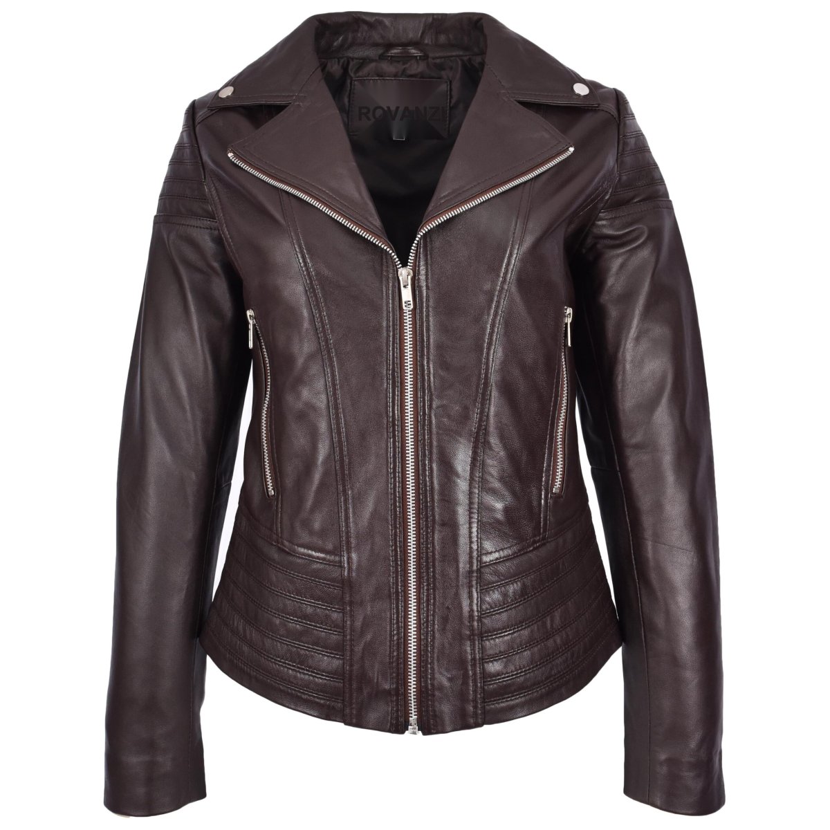 BUNERI Biker Emily de Cuero Auténtico en Marrón - Imagen 2