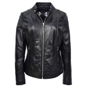 BUNERI Chaqueta Biker de Cuero Connie Negra Casual