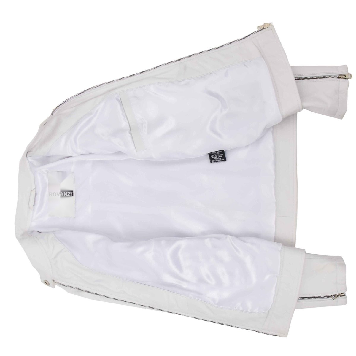 BUNERI Biker de Cuero Connie Blanca Zip Casual - Imagen 7