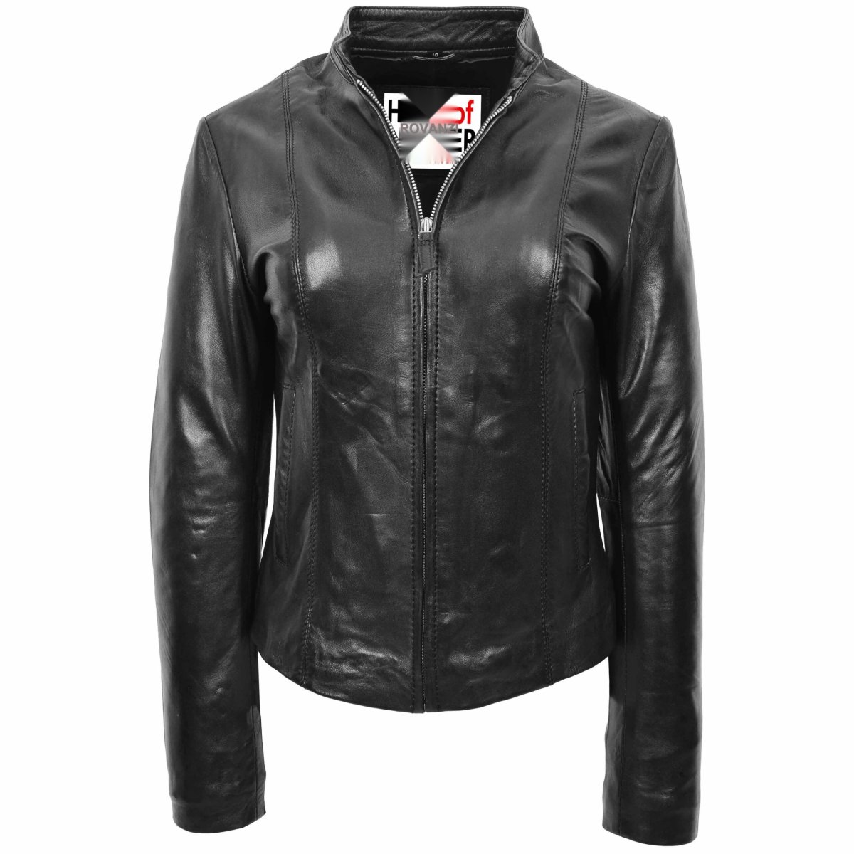 BUNERI Biker de Cuero Zoe Negra para Mujer