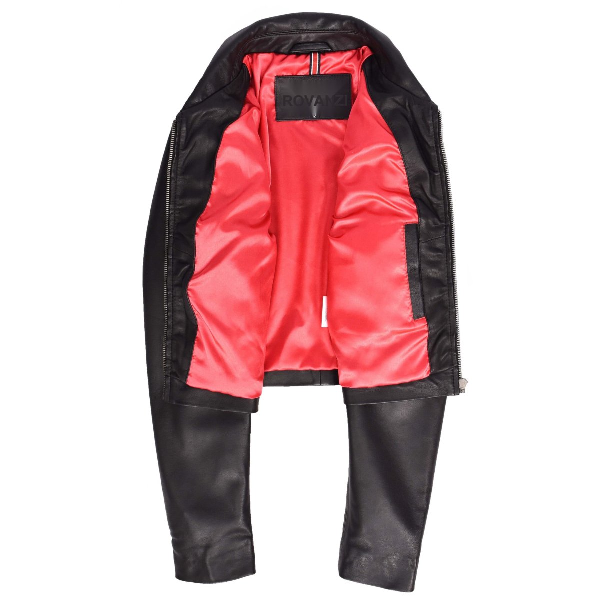 BUNERI Chaqueta Boléro Bustier de Cuero Auténtico para Mujer Negra - Imagen 7
