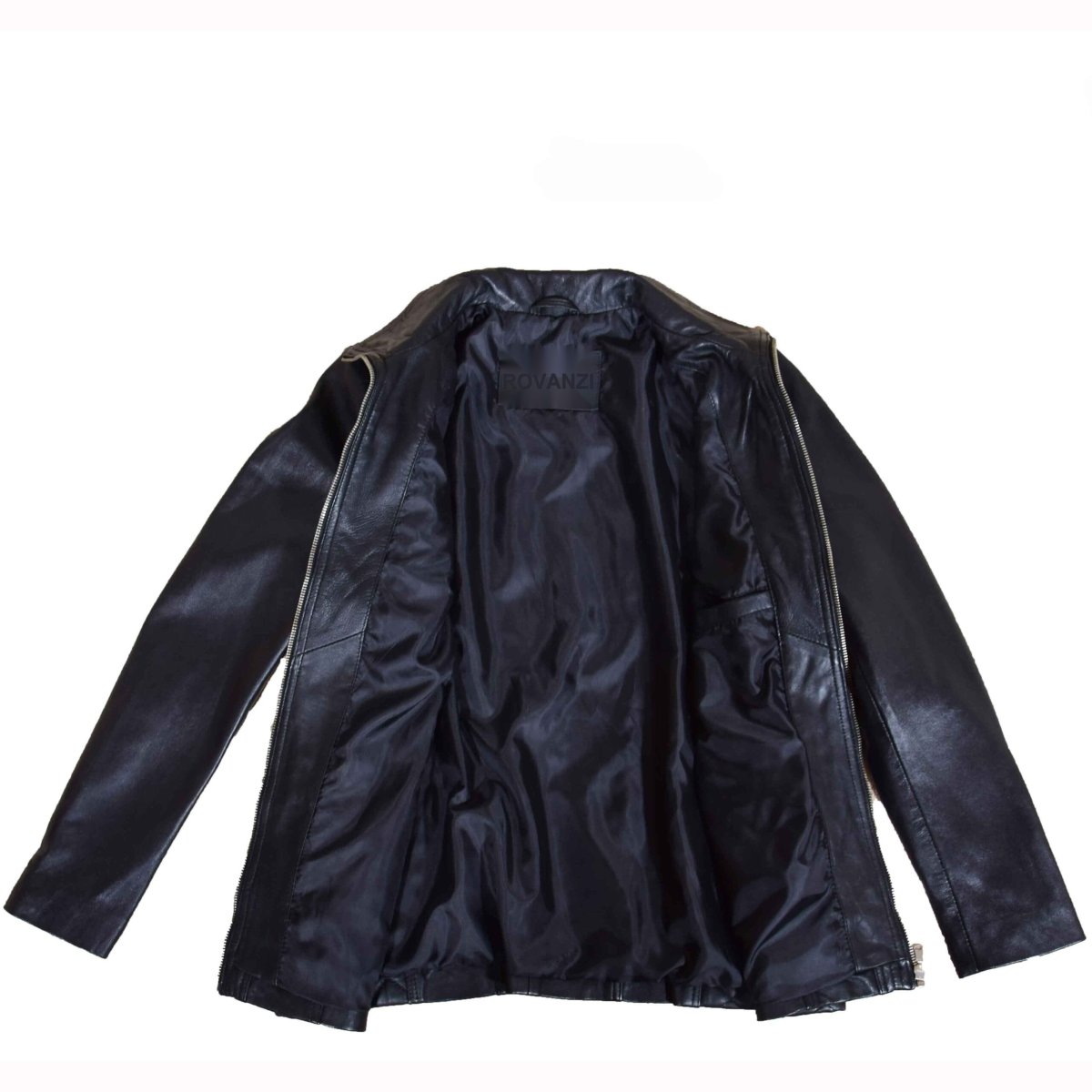 BUNERI Chaqueta de Cuero Real Acolchada para Mujer Negro - Imagen 7