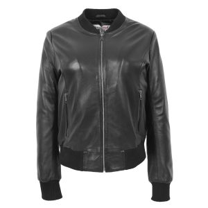 BUNERI Bomber Varsity Cuero Faye Negra