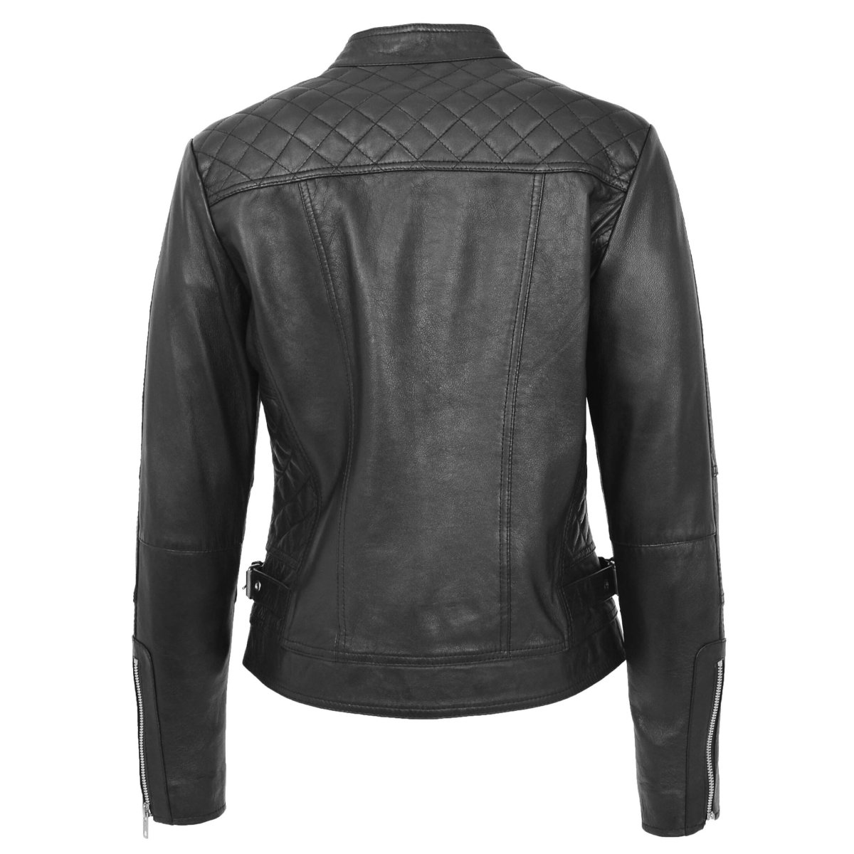 BUNERI Biker Cuero Suave Ruby Negro Casual - Imagen 3