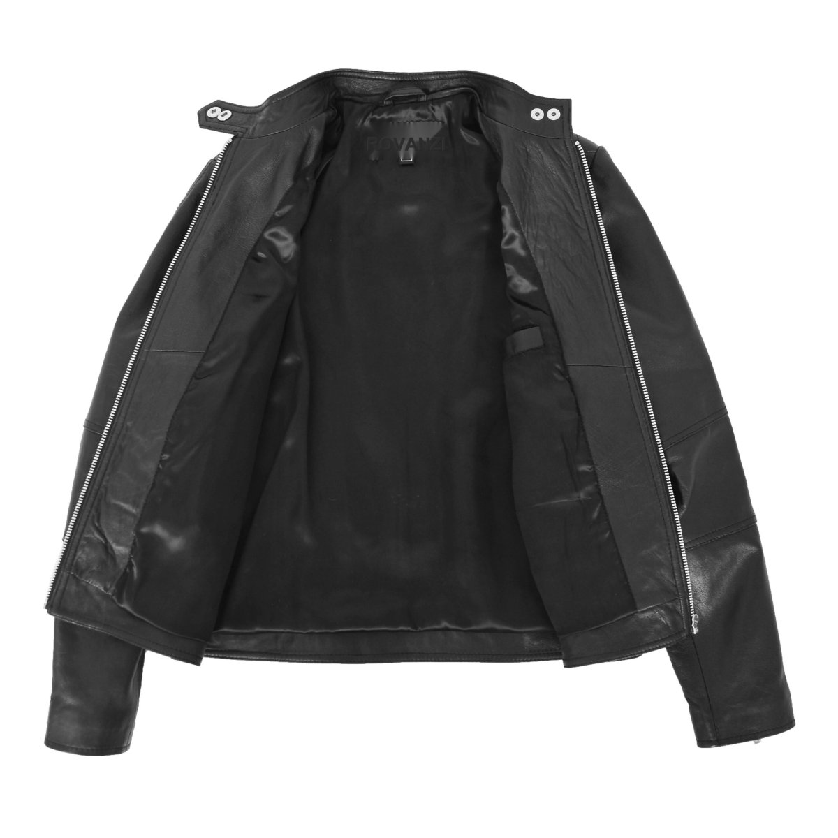 BUNERI Biker Cuero Suave Ruby Negro Casual - Imagen 8