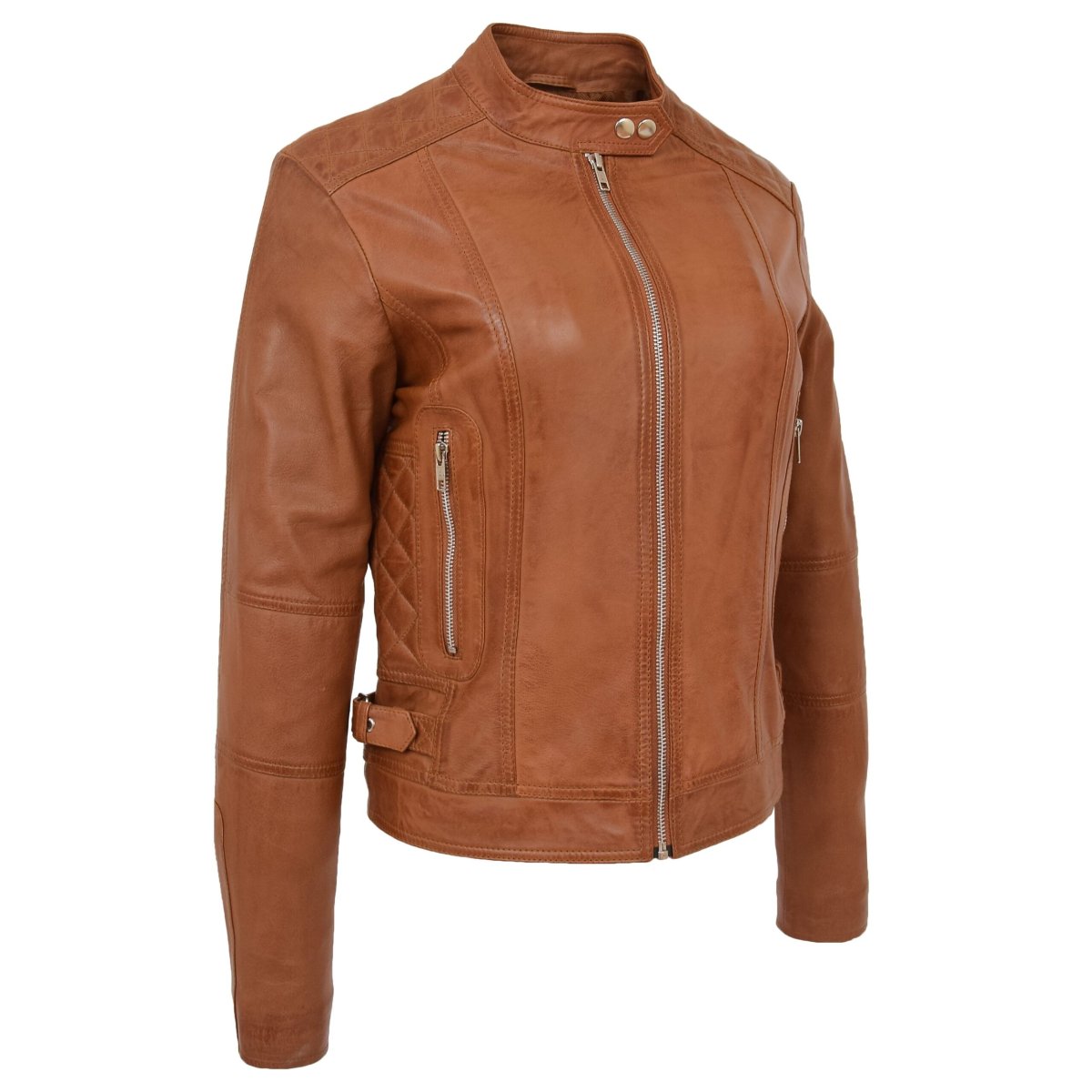 BUNERI Biker Ruby Tostado de Cuero Auténtico - Imagen 7