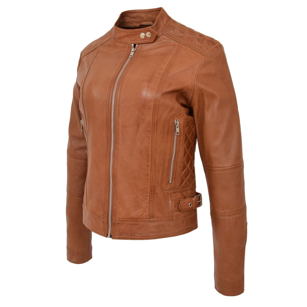 BUNERI Biker Ruby Tostado de Cuero Auténtico - Imagen 6