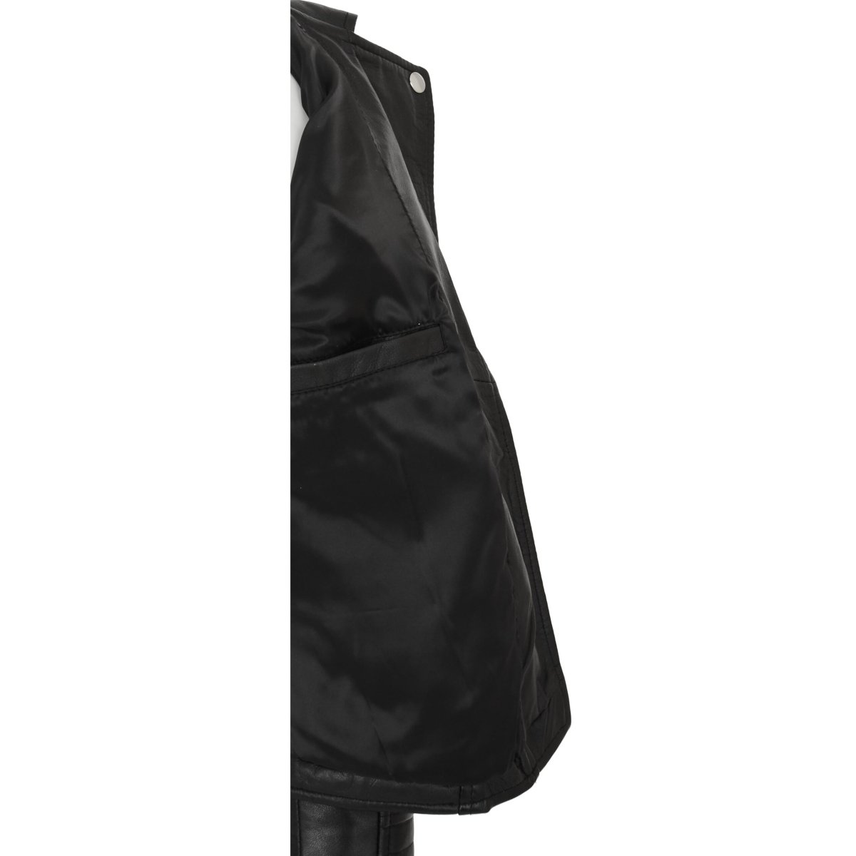 BUNERI Biker de Cuero Auténtico Anna Negra Cross Zip para Mujer - Imagen 6