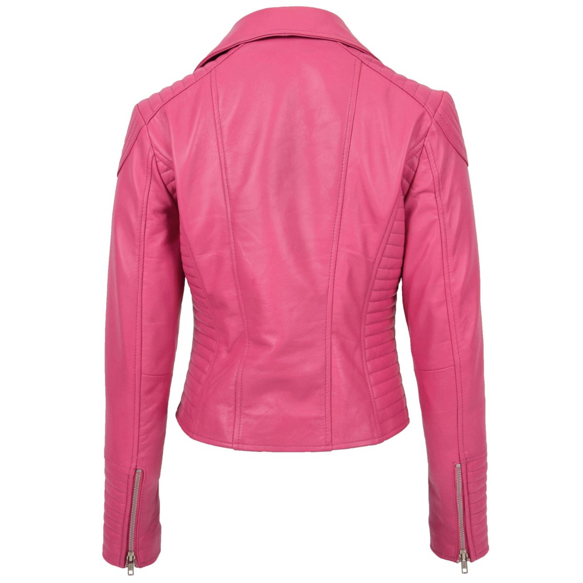 BUNERI Biker Cuero Auténtico Anna Rosa Cross Zip Mujer - Imagen 3