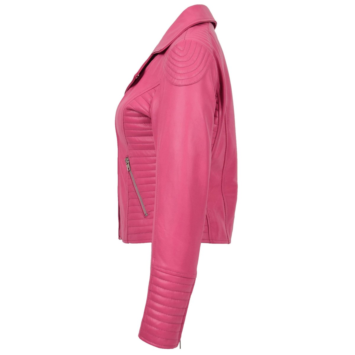 BUNERI Biker Cuero Auténtico Anna Rosa Cross Zip Mujer - Imagen 6