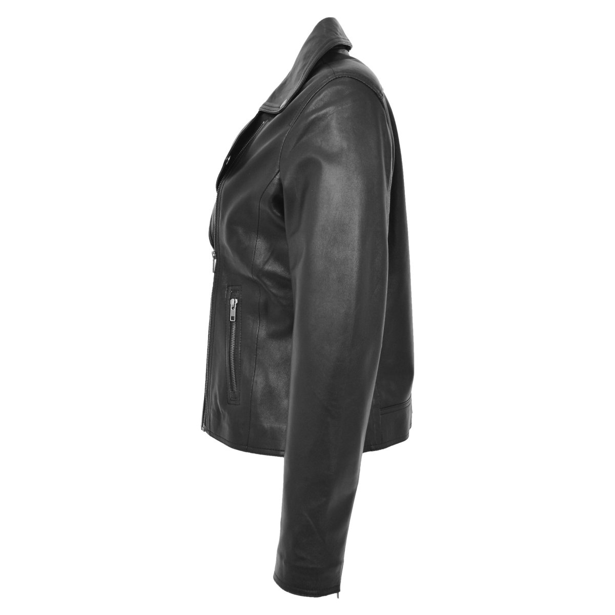 BUNERI Biker de Cuero Lola Negra Suave con Cierre Cruzado - Imagen 7