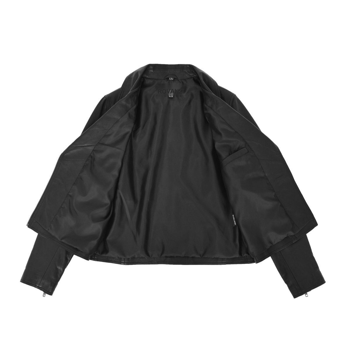 BUNERI Biker de Cuero Lola Negra Suave con Cierre Cruzado - Imagen 8