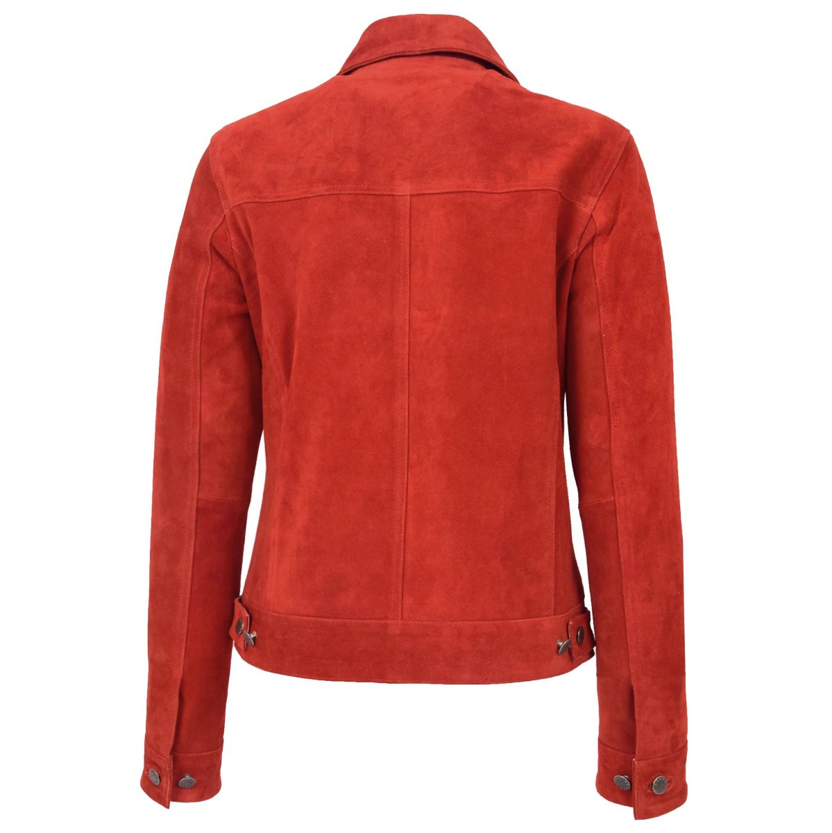 BUNERI Chaqueta de Ante Estilo Trucker para Mujer en Rojo - Imagen 3