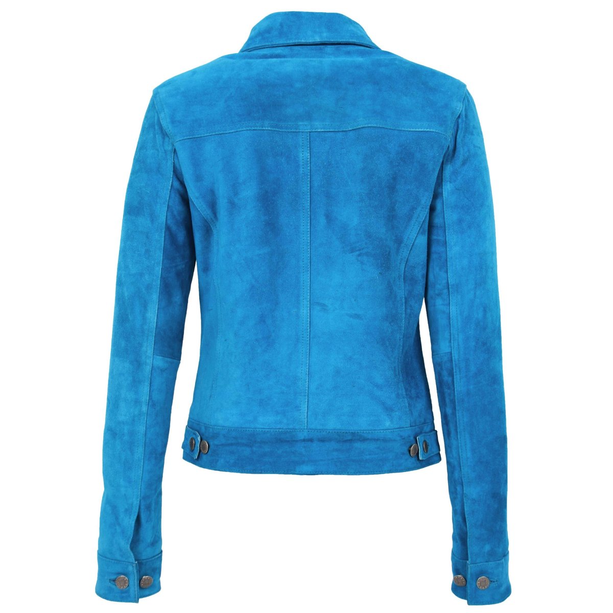 BUNERI Chaqueta Trucker de Ante Azul Azulejo - Imagen 3