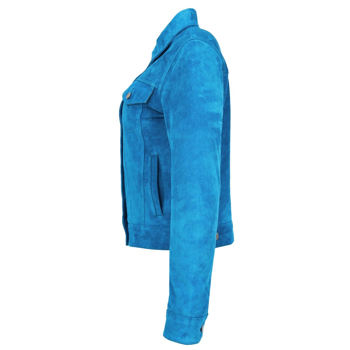 BUNERI Chaqueta Trucker de Ante Azul Azulejo - Imagen 5
