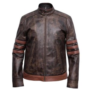 Chaqueta de piel de oveja para hombre inspirada en Wolverine, el personaje de Hugh Jackman.