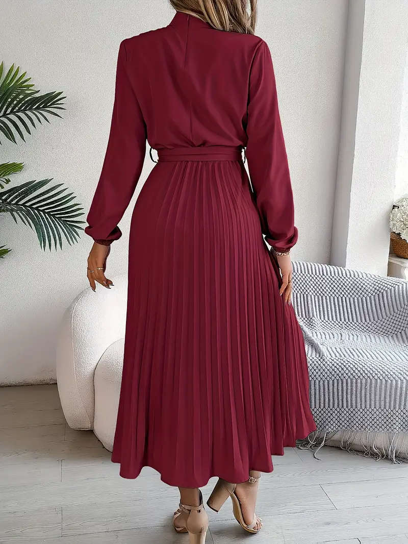 Robe mi-longue élégante à plis pour femme – Style chic et polyvalent pour occasions spéciales - Imagen 7